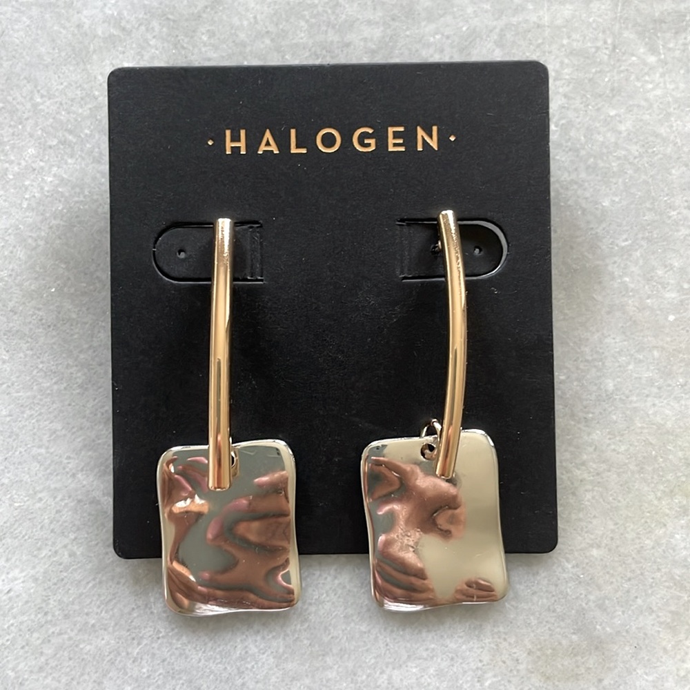Halogen Gold and Silver Dangle Earrings